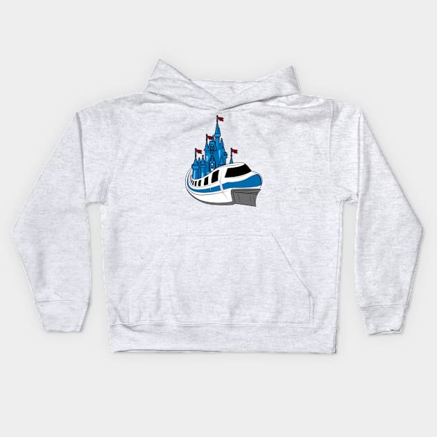 Magical Monorail Kids Hoodie by DeepDiveThreads